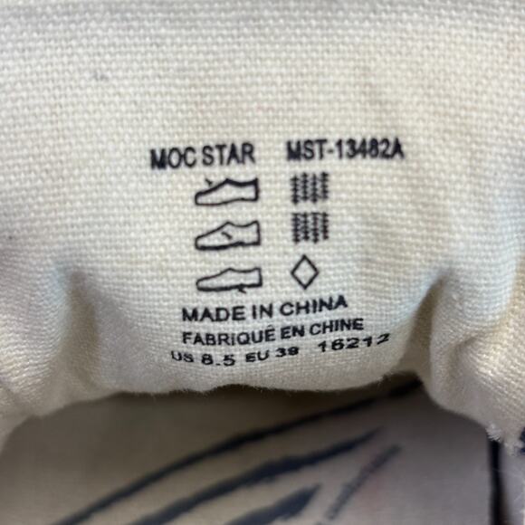 Taos Womens Moc Star Preppy Everyday Canvas Lace Up Sneakers Size 8.5 Casual Fun - Picture 3 of 7